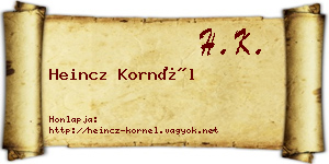 Heincz Kornél névjegykártya