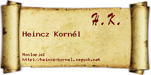 Heincz Kornél névjegykártya